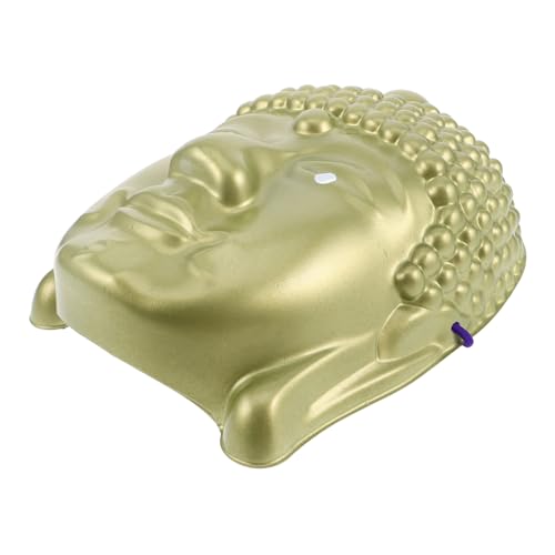 Abaodam Buddha-kopfmaske Buddha-Masken Künstliches Kaninchen Papageien-kuhglocke Charme-schlüsselanhänger Maskerademaske Multifunktionsmasken Massenmasken Cartoon-Masken Golden PVC von Abaodam