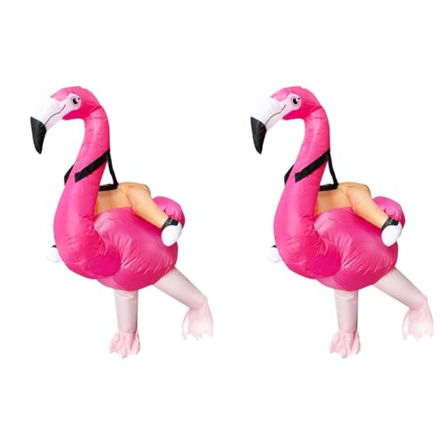 Abaodam Bühnenkostüm 2 Stk Flamingo-party-outfit Sprengen Sie Das Flamingo-kostüm Reiten Sie Auf Flamingo-kostümen Flamingo-cosplay-kostüm Halloween-flamingo-kostü -kleidung Die Kuh von Abaodam