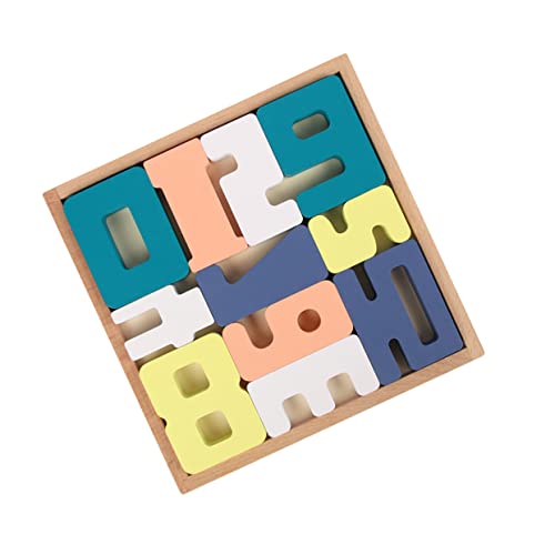 Abaodam Robustes Lernspielzeug Aus Holz Mathematik-Puzzle-Set für Frühes Lernen Bunte Blöcke für Die Zahlen- und Farberkennung Von Jungen und Mädchen von Abaodam