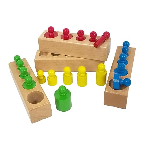 Abaodam Buntes Zylindrisches Steckspielzeug Aus Pädagogisches Für Early Educational Toy Zur Von Motorik Und Farben Lernen Ideal Für Kleinkinder Ab 2 Jahren von Abaodam