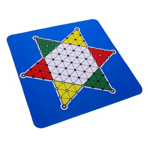 Abaodam Chinesische Dame Schachbrett spielbrett Chinesisches Brettspiel Mauspad für Schachliebhaber Mini Schach Planke Spielversorgung Traditionelles Spielschachzubehör Gummi Blue von Abaodam