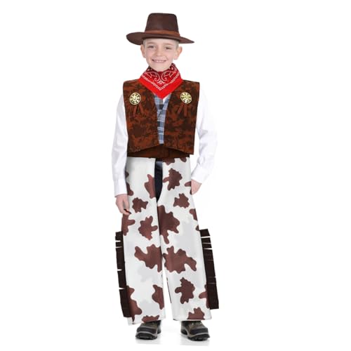 Abaodam Cowboy Kostüm für Jungen Halloween Cowboy Outfit aus Polyester und Acetatfaser Robust und Detailreich Vielseitig für Party Cosplay und Freizeit Inklusive Western Weste und Abaodam Cowboy Kostüm für Jungen Halloween Cowboy Outfit aus Polyester und Acetatfaser Robust und Detailreich Vielseitig für Party Cosplay und Freizeit Inklusive Western Weste und von Abaodam