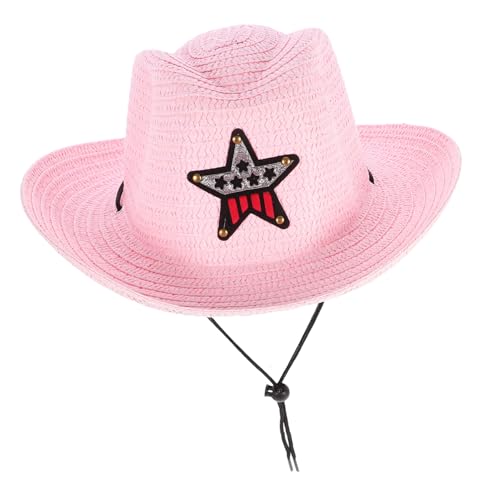 Abaodam Cowboyhut Für Kinder Tea-party-hüte Sonnenhut Hut Mit Breiter Krempe Hüte Für Draußen Strandhut Strandhüte Für Kinder 1. Geburtstagsmütze Dekorativer Hut Kinderhüte Stroh Rosa von Abaodam