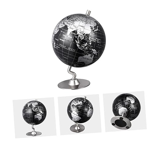 Abaodam Desktop-Weltkugel Weltkarte World map Pädagogisches Lernspielzeug Schreibtischdekoration Office Desk Accessories mit Ständer für den Unterricht Black von Abaodam