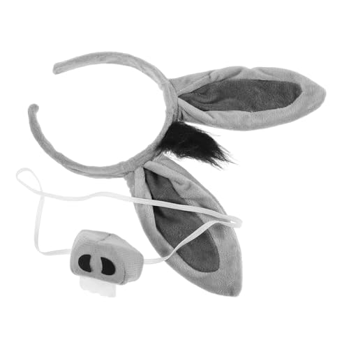 Abaodam Donkey Ohren Haarreif mit Weichem Grauem Fell und Grauer Nase Tierisches Party kostüm Zubehör für Erwachsene Farm Party Headband für Verkleidungen und Halloween Abaodam Donkey Ohren Haarreif mit Weichem Grauem Fell und Grauer Nase Tierisches Party kostüm Zubehör für Erwachsene Farm Party Headband für Verkleidungen und Halloween von Abaodam