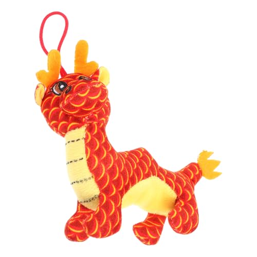 Abaodam Drachenspielzeug Drachenpuppe Drachen-kuscheltiere Chinesisches Drachenspielzeug Neujahrsdrache Stofftier Kuscheltier Drache Süße Kuscheltiere Rot Plüsch von Abaodam