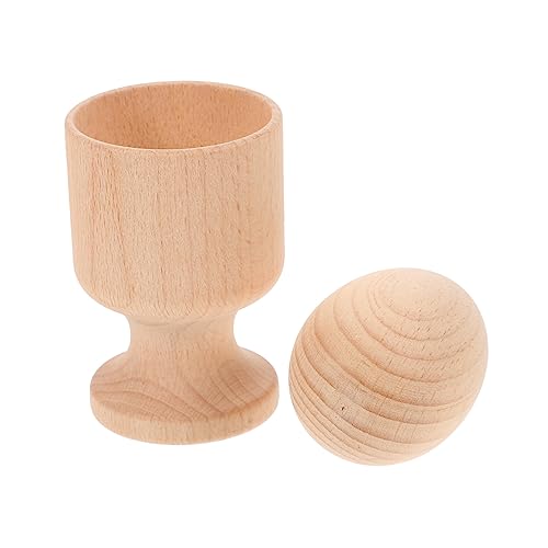 Abaodam Eierbecher Mit Ball Pädagogisches Für Zur Der Hand Auge Koordination Sensory Toy Für Frühes Lernen Buchenholz Zufällige Form / von Abaodam