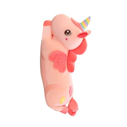 Abaodam Einhorn-Kissen Entzückendes Einhornspielzeug Entzückendes Einhorn- Tier Stofftier Cartoon-Einhorn-Puppe Kinderspielzeug Heimdekoration Tierpuppe Daunen Baumwolle Rosa von Abaodam