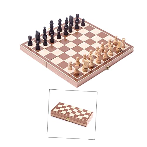 Abaodam Faltbares Schachspiel Aus 1 Set Mit Schachbrett 34x34cm Und Staunton Figuren Ideales Lernspielzeug Für Und Erwachsene Perfekt Für Reisen Und Freizeitaktivitäten von Abaodam