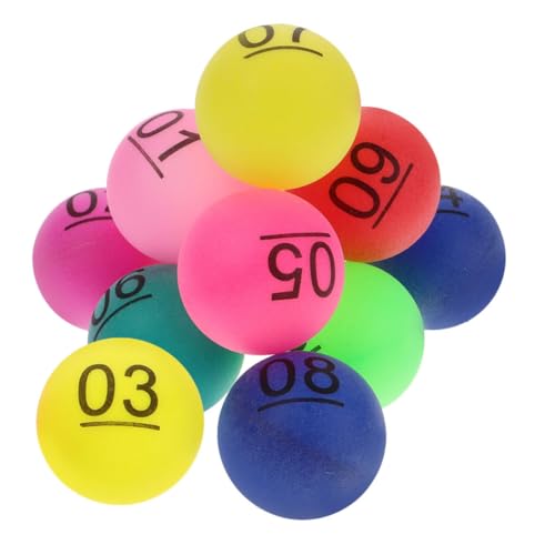 Abaodam Farbe Zahlenball Mini-nummerierte Kugeln Lotterieball Bunte Bingo-Kugeln Farbige Plastikkugeln Mehrfarbige Minibälle Kugeln Mit Zahlen Brettspielbälle Kugeln Ersetzen Spielball Pp von Abaodam