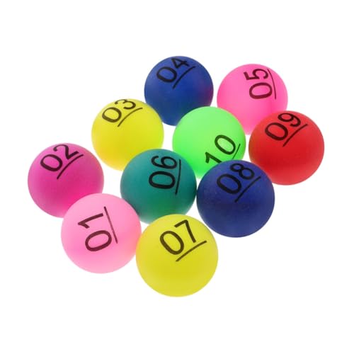 Abaodam Farbe Zahlenball Plastikkugeln Lotterie-Ball-Maschine Spielball Bingokugeln mit Käfig Mini-Tombola-Bälle Spielbälle kleine Anzahl Bälle Tombola-Kugelnummern Lotterieball pp von Abaodam