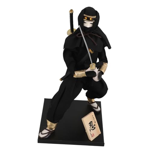 Abaodam -Figur Japanische Puppen Sammlerpuppen Deko Figur Japan Traditionelle japanische Deko Elegante Dekoartikel Ninja Deko japanische Kimonopuppe - Schaum Black von Abaodam