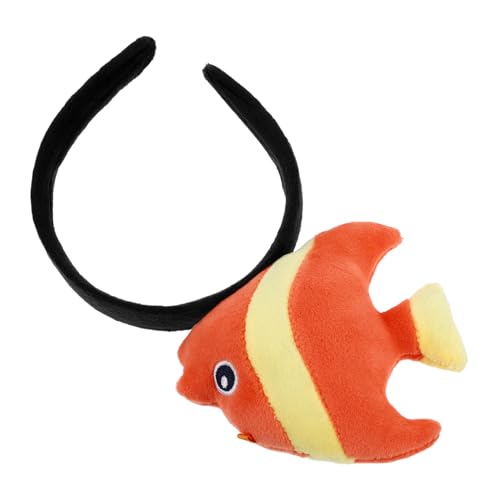 Abaodam Fisch-Stirnband Fisch Haarreifen Haarreifen Tropischer Fisch Haarband Meerestier Haarreifen Fisch Haarband Cartoon-Fisch-Haarband Tierkostüm-Stirnband Plüsch Orange von Abaodam