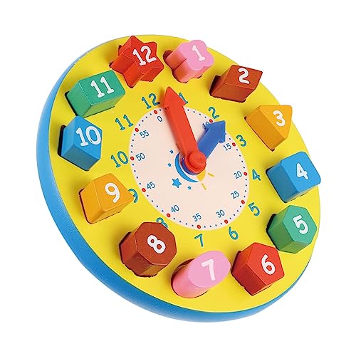 Abaodam Form Zahlen Uhr Puzzle Blöcke Lernspielzeug Für Vorschulkinder Zur Zeit Und Zahlenkenntnis Mit Bunten Ziffern Und Formen von Abaodam