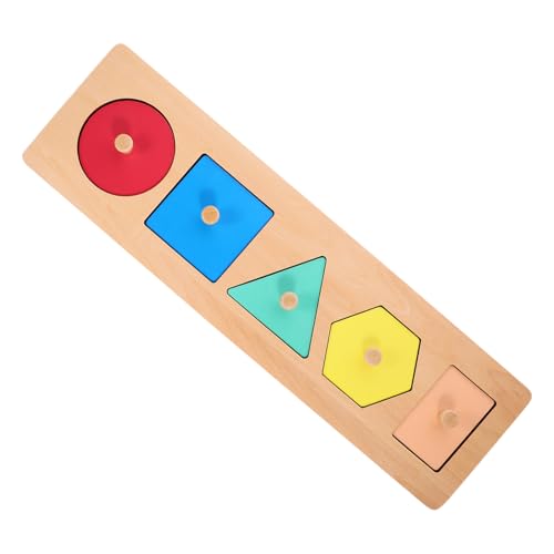 Abaodam Geometrische Tafeln Kindergarten Shapes Puzzle Sensory Toy spielzeuge Puzzle sortierschalen aus Holzformen Sortierspielzeug für Kleinkinder 2-4 Jahre hölzern von Abaodam