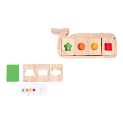 Abaodam Geometrisches Puzzle-Set Mit Walen Formerkennungsspielzeug Für Babys Spielzeug Für Die Frühe Erziehung Aktivitätswürfel Aus Holz Für Babys von Abaodam