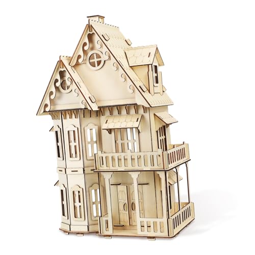 Abaodam Gotisches Villa Puzzle Zusammenbau Eines Hauspuzzles Holzpuzzle 3D Puzzles 3D Holzpuzzle Holzhauspuzzle Puzzles Für Erwachsene Zusammenbau Eines Holzhausmodells Holzpuzzle von Abaodam