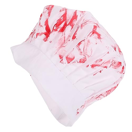 Abaodam Halloween Hut Blutige Kochmütze Cosplay Hut mit Verstellbarem Nacken und Rückengurt Halloween Party Kostümzubehör für Männer und Frauen Polyester Einheitsgröße Küchenhut Abaodam Halloween Hut Blutige Kochmütze Cosplay Hut mit Verstellbarem Nacken und Rückengurt Halloween Party Kostümzubehör für Männer und Frauen Polyester Einheitsgröße Küchenhut von Abaodam