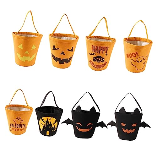 Abaodam Halloween-Süßigkeiten-Eimer Halloween-Süßigkeitsbeutel Halloween-Leckereienbeutel Tasche halloween geschenktüten halloween behälter für süßigkeiten Süßigkeitentüten aus Segeltuch von Abaodam