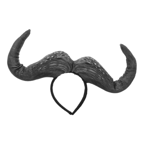 Abaodam Halloween-horn-stirnband Ochsenhorn Haarband Stirnband Mit Stierhörnern Cosplay-horn-stirnband Ochsenkopfbedeckung Hörner Haarband Stirnband Süß Cosplay Haarband Tuch Grey von Abaodam