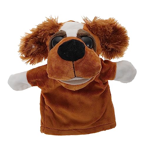 Abaodam Handpuppe Hund Aus üsch Pädagogisches Tier Für Babys Ab Geburt Quietschend Und Knisternd Ideal Für Rollenspiele Und Frühe Lernaktivitäten Cartoon Design Mit Haarigen Ohren von Abaodam