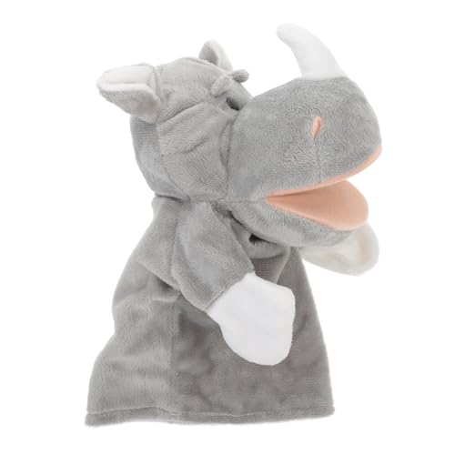 Abaodam Handpuppe Nashorn interaktives Kreatives Puppenspiel für interaktive Puppen Cartoon-Tiere-Marionette Handpuppen Plüsch Grey von Abaodam