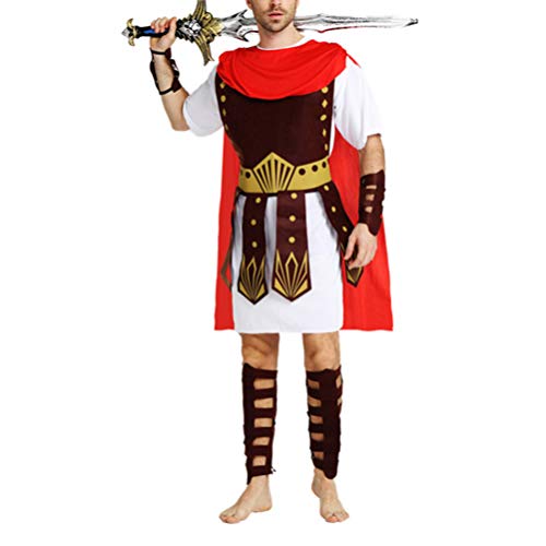 Abaodam Herren Antike Römer Gladiator Kostüm Soldat Krieger Kleidung Griechische Outfits Set Halloween Dress Up Party Rollenspiel Cosplay Requisiten von Abaodam