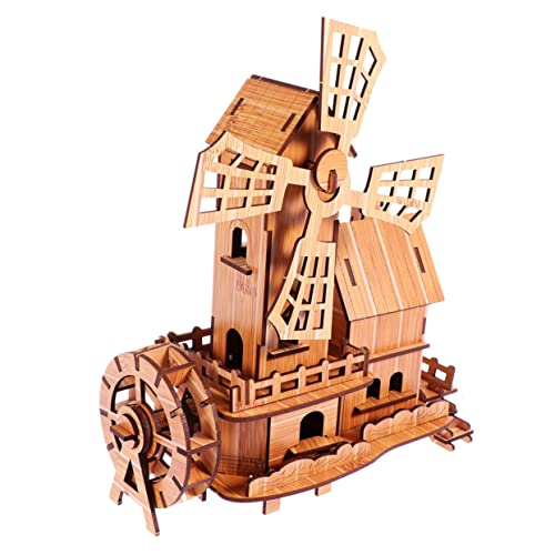 Abaodam Holz DIY Modell Spielzeugeisenbahn Dreidimensionales Zubehör Tragbare Puppe Plüschtiere Plüschtiere Rückenspielzeug Mini Kit Video Rollenspiel Kleidung Puzzle Deckel Beige von Abaodam