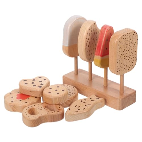 Abaodam Holz Eiscreme Spielset Stabile Holzkonstruktion Sicher Glatte Oberfläche Realistische Simulation Rollenspiel Zubehör Lernspielzeug für Küche und Party Abaodam Holz Eiscreme Spielset Stabile Holzkonstruktion Sicher Glatte Oberfläche Realistische Simulation Rollenspiel Zubehör Lernspielzeug für Küche und Party von Abaodam