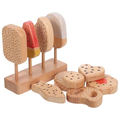 Abaodam Holz-Eiscreme-spielset mit Basis Realistische Simulation Inkl Donuts und EIS-Pops Robustes Küchen-kinderspielzeug für Fantasievolles Rollenspiel und Kinderpartydekoration Abaodam Holz-Eiscreme-spielset mit Basis Realistische Simulation Inkl Donuts und EIS-Pops Robustes Küchen-kinderspielzeug für Fantasievolles Rollenspiel und Kinderpartydekoration von Abaodam