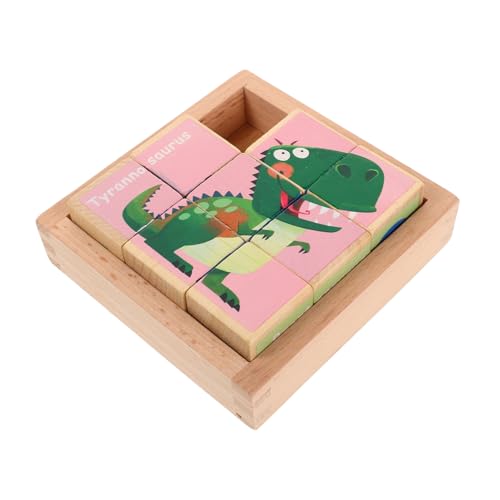 Abaodam Holz Puzzle Blöcke Dinosaurier-Puzzle Für Kinder Block-Puzzle-Spiel Lernspielzeug Für Vorschulkinder Dinosaurier-Puzzle Aus Holz Süßes Dinosaurierspielzeug Spielzeug Bauen Hölzern von Abaodam