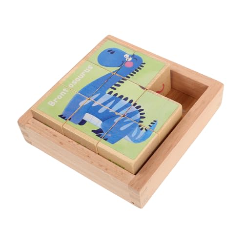 Abaodam Holz Puzzle Blöcke Holz Puzzle Spielzeug Lernspielzeug für Kinder Holz Puzzleteile Holz-Puzzle Spielzeug Kleinkindpuzzles aus Holz Dinosaurierspielzeug für Kleinkinder hölzern von Abaodam