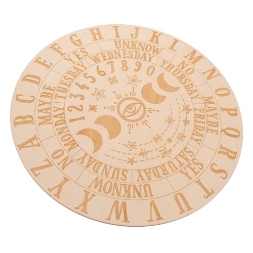 Abaodam Holz Wahrsagebrett mit Geschnitztem Muster Glatte Oberfläche Robustes Divinationszubehör für Party und Desktop Kreatives Dekorationsbrett für Einsteiger und Spirituelle Spiele Abaodam Holz Wahrsagebrett mit Geschnitztem Muster Glatte Oberfläche Robustes Divinationszubehör für Party und Desktop Kreatives Dekorationsbrett für Einsteiger und Spirituelle Spiele von Abaodam