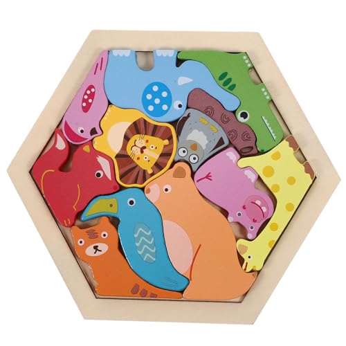 Abaodam Holzpuzzle Für Kreatives Tierformen Puzzle Aus Für Die Kognitive Entwicklung Lernspielzeug Mit Geometrischen Tieren Für Im Vorschulalter 1 Set von Abaodam