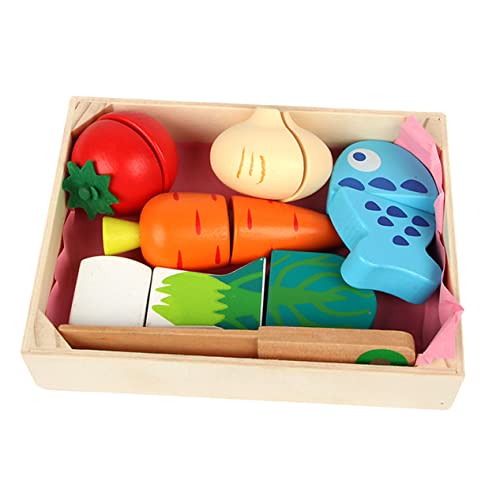 Abaodam Holzspielzeug Küchen Set Für 1 Set Küche Mit Schneidegemü Frühstücks Und Dessertspielzeug Rollenspielzeug Für Kreatives Und Lernen von Abaodam