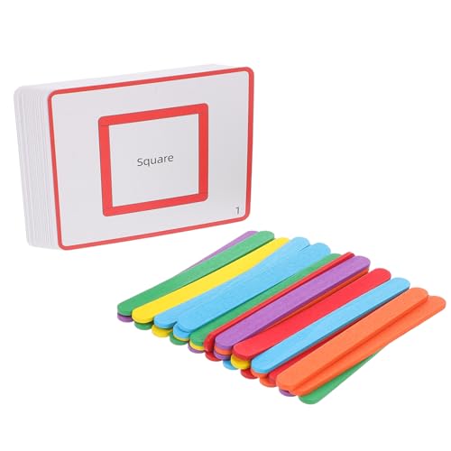 Abaodam Holzstäbchen Lernspielzeug für Kleinkinder Jahre Logikspiel mit Formen und Karten Frühkindliche durch Kreatives Basteln und Zuordnungsspiel Abaodam Holzstäbchen Lernspielzeug für Kleinkinder Jahre Logikspiel mit Formen und Karten Frühkindliche durch Kreatives Basteln und Zuordnungsspiel von Abaodam