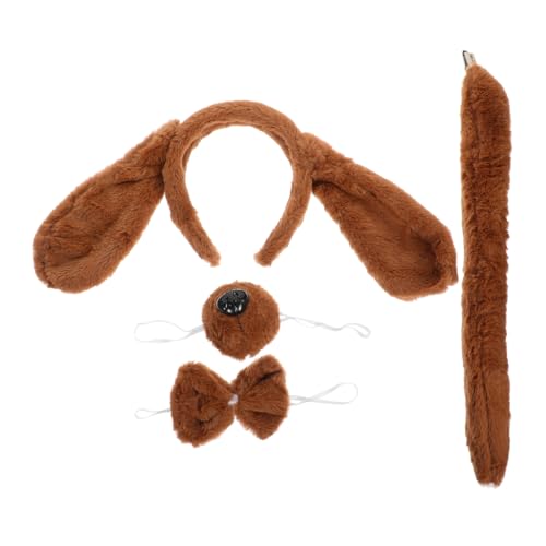 Abaodam Hunde Kostümset Für Halloween 1 Set Mit Haarband Fliege Fake Nase Und Perfekt Für Partys Und Kostüme Ideal Für Kleine Bis Mittelgroße Hunde von Abaodam