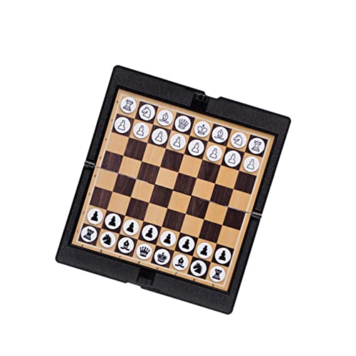 Abaodam Internationale Dame Bretter Backgammon Klappbares Reisespiel Ludo Schach Kette Internationales Schach Schachbrett-geldbörse Schach-geldbörse Spiele Planke Tragbar Black von Abaodam