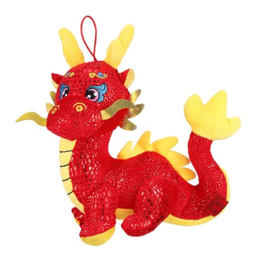 Abaodam Jahr Der Drachen-Maskottchen- Kinder Spielzeuge Kinderspielzeug Puppen Plüschtier Kinder Spielzeug Tiere Drachen-neujahrsspielzeug Drachenpuppe Pp Baumwolle von Abaodam