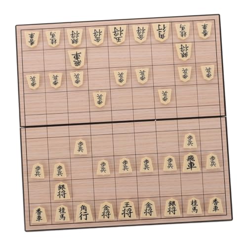 Abaodam Japanisches Schach Reise-Brettspiele Faltschachspiel magnetisches Dame-Brettspiel Klappbares Schachbrett Holzschachspiel reisespiele Schachbrett aus Holz Reise- -Spiel p.s von Abaodam