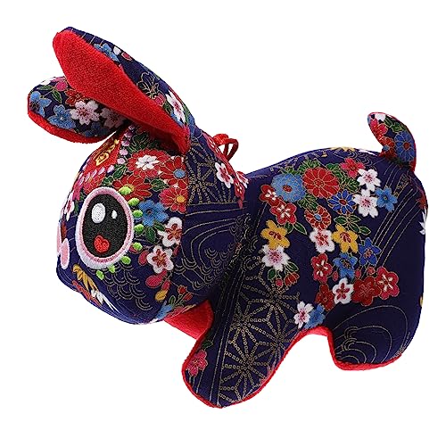 Abaodam Kaninchen-anhänger Neujahr Gefüllte Hasenpuppe Stofftier-Maskottchen- Ausgestopftes Hasen-Maskottchen- Kaninchen Stofftier Plüschtier Pp Baumwolle Blue von Abaodam