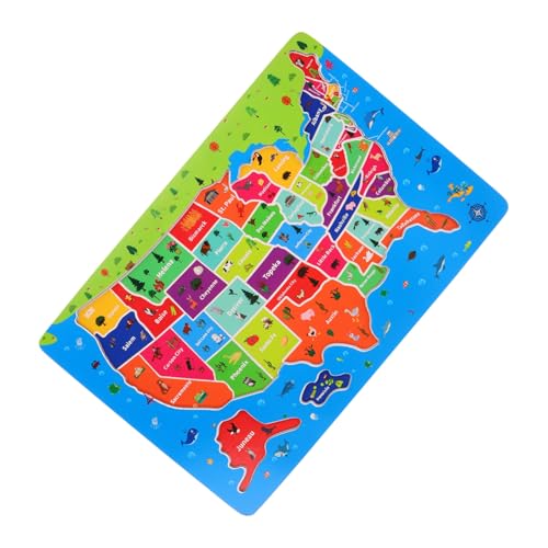 Abaodam Karten-Puzzle-Spielzeug Karte Der Vereinigten Staaten Usa-kartenrätsel Weltkartenrätsel Karten Für Kinder Karte Der Usa Lustiges Lernspielzeug Uns Kartenrätsel Bodenrätsel Hölzern von Abaodam