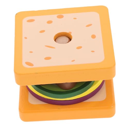 Abaodam Kinderspielzeug Zum Stapeln Von Lebensmitteln, Rollenspiel-Spielzeug, Küchenzubehör, Passendes Sandwich-Spielzeug Für Kinder, Feinmotorik-trainingsspielzeug, Tragbares von Abaodam