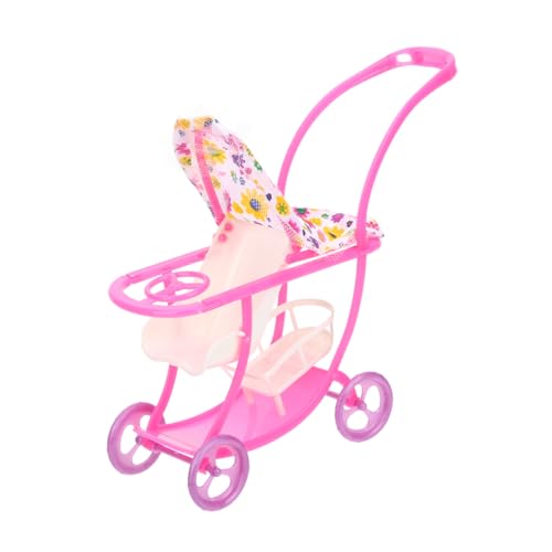 Abaodam Kinderwagen Spielzeugpuppenwagen Puppenwagen Puppenwagen-Spielzeug Puppenwagen Für Babys Puppenwagen Spielen Mini-aufbewahrungswagen Puppenzubehör Puppensachen Stoff Rosa von Abaodam