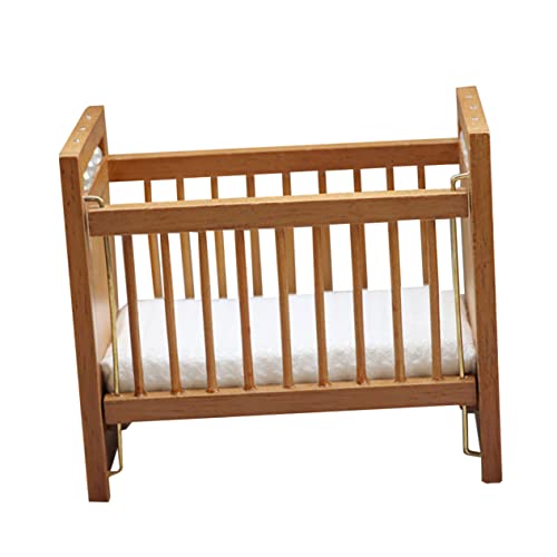 Abaodam Kinderzimmer Kinderbett bettzeug betteinlagen ausstecher krippe Miniaturbett Kinderbettwäsche Mini-Babybett Minibett mit Matratze Mini-Hausbett Mini-Hausschmuck Stoff von Abaodam