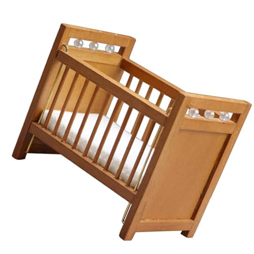 Abaodam Kinderzimmer Kinderbett bettzeug betteinlagen tischkrippen holzbeet babybett Kinderbett Mini-Hausversorgung Mini-Babybett Ini- -Accessoire Mini-Hausschmuck Stoff von Abaodam