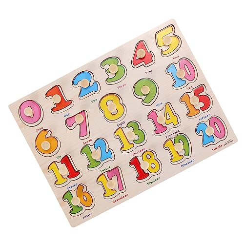 Abaodam Klassisches Holz Zahlen Puzzle Bundle Mit Buchstabenperlen Und Karten Zum Basteln Fördert Die Lernentwicklung Von Kindern Ab 2 Jahren Kreatives Aus Hochwertigem Holz von Abaodam