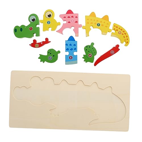 Abaodam Kognitives Dreidimensionales Puzzle Rätsel Bausteine ​​für Junge Krokodil Bodenpuzzle Monster Teppiche Dinosaurier- Formen Puzzle Hölzern von Abaodam