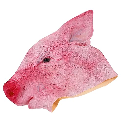 Abaodam Kostüme Maske Abschlussball Maske Halloween-foto-requisiten Halloween-dekoration Halloween-requisiten Tiergesicht Kostüm Schweinekopfmaske Horror-maske Maskerade Anziehmaske Rosa von Abaodam