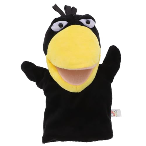 Abaodam Krähe Handpuppe interaktives kinderspielzeug Toys kinderknallzeug bidoof Plush Soft Toy Fingerpuppe Tierkopf Fingerspielzeug dekoratives Fingerspielzeug Plüsch Black von Abaodam